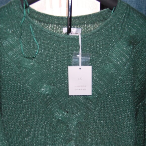 NEW-WOMEN LAUREN CONRAD GREEN SWEATER SIZE EX-LARGE - Picture 6 of 7